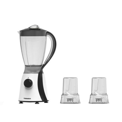 TORNADO Electric Blender 600 Watt 1.5 Liter 2 Mills Black TB-600/2-BLACK