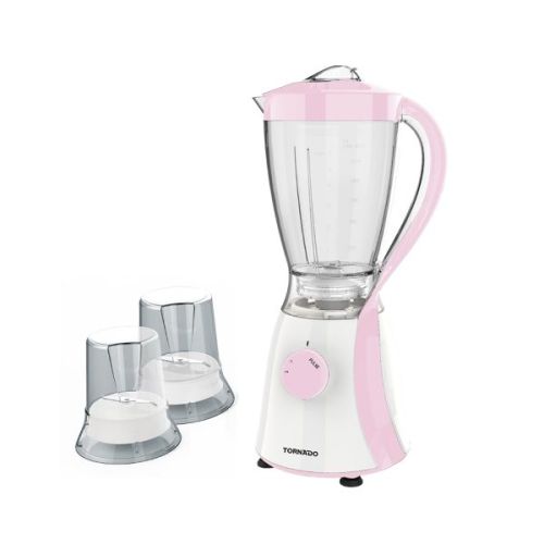 TORNADO Electric Blender 600 Watt 1.5 Liter 2 Mills Rose TB-600/2-ROSE