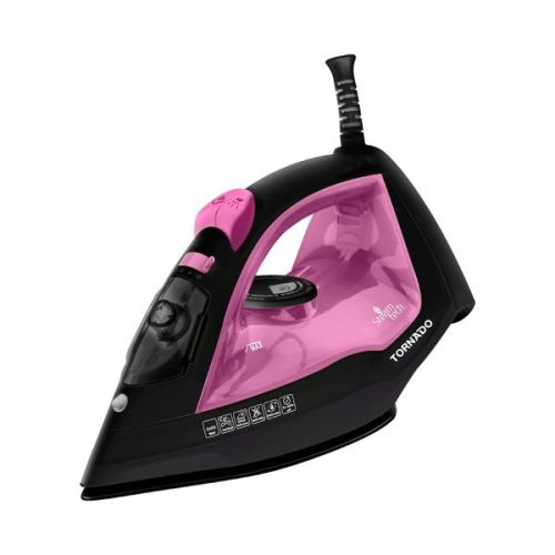 TORNADO Steam Iron 2400 Watt Ceramic Soleplate Rose – Violet TST-2400NC