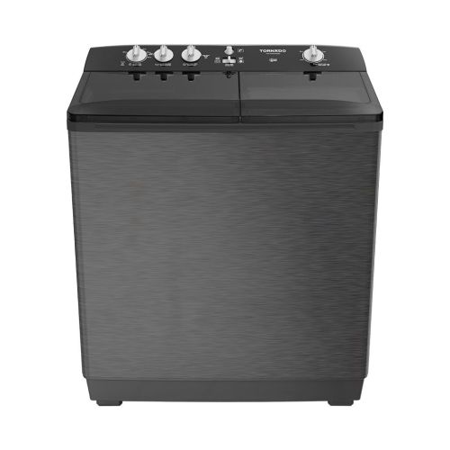 غسالة ملابس تورنيدو نصف أوتوماتيك 12 كجم سيلفر × أسود TVH-HM12TS(SK)