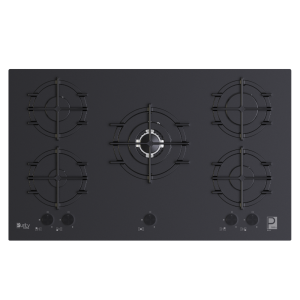 Purity Built In Gas Hob 5 Eyes Heavy Duty Grids 90 cm Full Safety Black HPT911MAT-BL