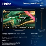 Haier 65 Inch Smart UHD 4K LED Frameless TV With Receiver Built-in H65K80EU