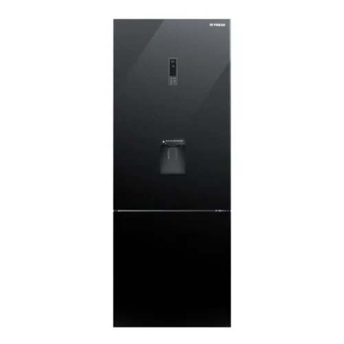 FRESH Harmony Refrigerator No Frost Bottom Freezer 530 Liters Digital Black Glass FNB-DR640YGQBM