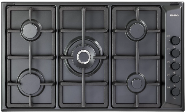 Elba Gas Hob 90 cm 5 Burners Safety Black EN95-545 ANT