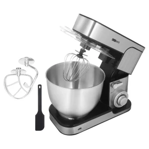 Black&White SC-312 Stand Mixer, 1300 Watt, 6.5 Liter, 6 Speeds - Black Silver