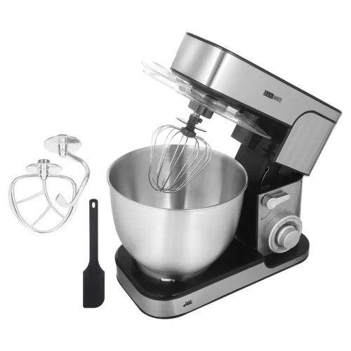 Black&White SC-312 Stand Mixer, 1300 Watt, 6.5 Liter, 6 Speeds – Black Silver