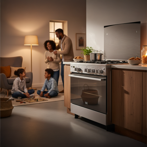 Zanussi Cool Max Gas Cooker , 5 Burners , Stainless Steel – ZCG94396XB