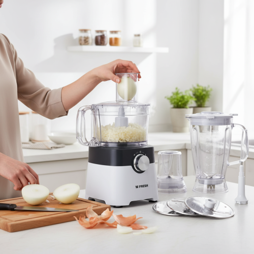 Fresh Food Processor with Attachments , 1000 Watt Multi Color – FP402