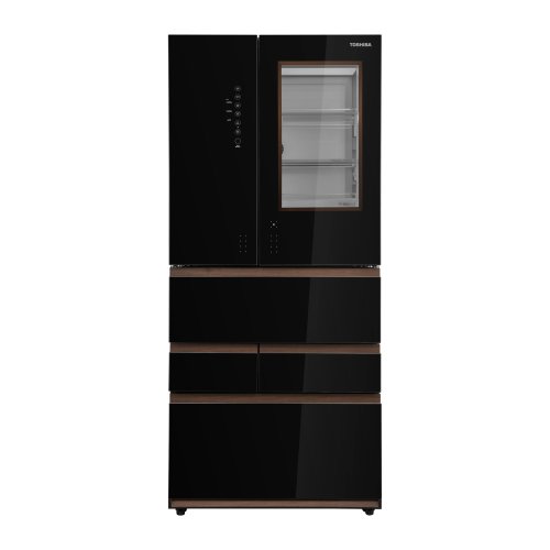 Toshiba 6 Doors Refrigerator with Origin Inverter Technology, I Touch Panel & PureAir 683 L Black Glass GR-RM921WI-PGN(B1)