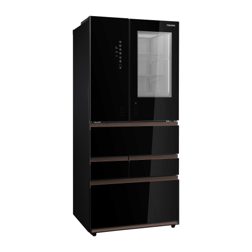 Toshiba 6 Doors Refrigerator with Origin Inverter Technology, I Touch Panel & PureAir 683 L Black Glass GR-RM921WI-PGN(B1)