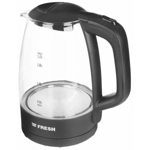Fresh Glass Electric Kettle, 1.7 Liter, 2200 Watt, Black – EGK-17000