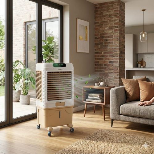 مبرد هواء كاسيل ديجيتال، 85 لتر، 190 وات، بيج وابيض – AC1185TR